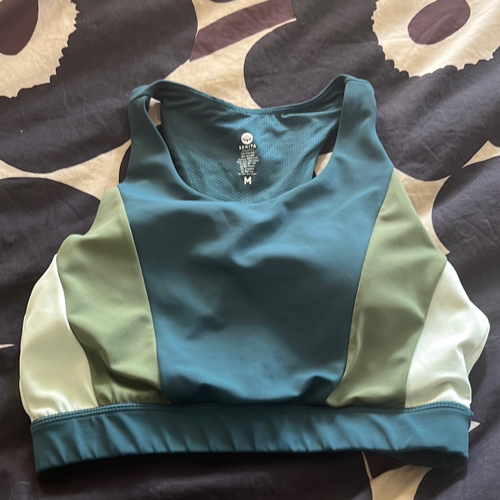 Trio Sports Bra - M / Jungle-Pacific-Mint